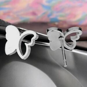 🆕️18K Gold Plated Stainless Steel Butterfly Stud Minimalist Trendy Earrings